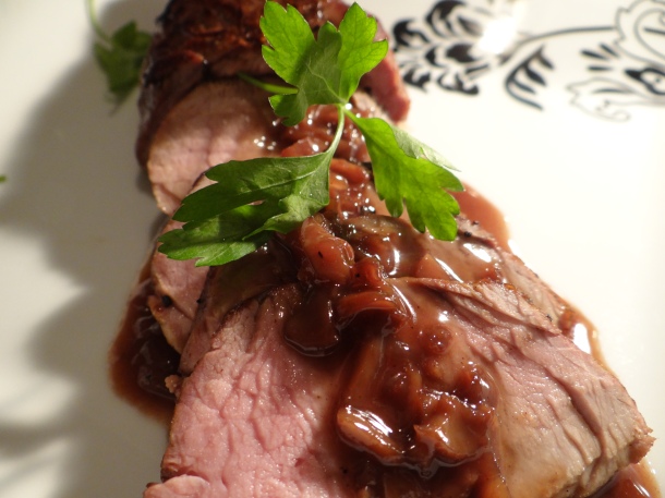 Pork Tenderloin with a Mushroom Port Wine Butter Sauce Recipe courtesy Chef Ace Champion - Chefuniforms.com January 2016 Chef of the Month
